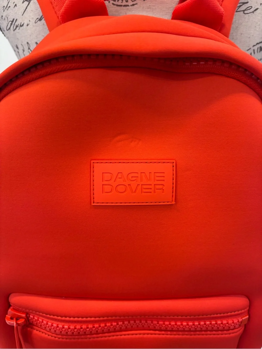 DAGNE DOVER Small Dakota Neoprene Backpack In Goji (orange)